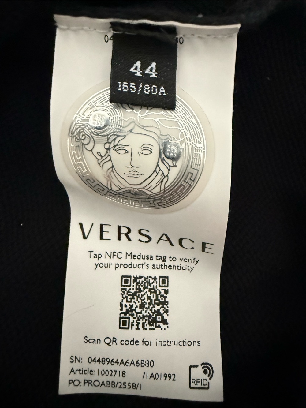 Versace Black Crewneck Sweater with Gold Medusa Size 44 IT / XS International - Picture 3 of 5
